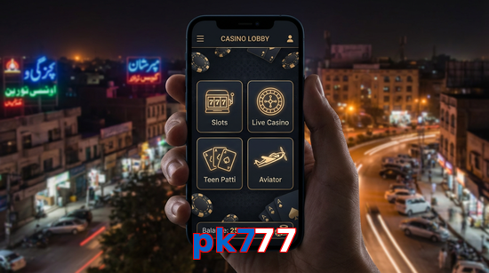 Main screen of Pk777 app page for PK players